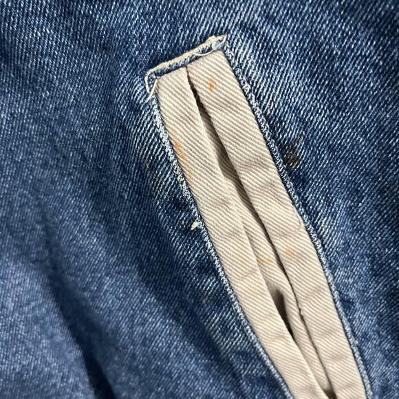 Vintage 90s Denim Varsity Jacket Mens 2XL Blue White Embroidered Car Show - Picture 6 of 11